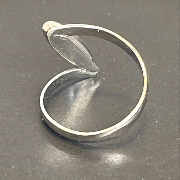 Modernist Marquise Chalcedony Cabochon Bezel Boho Sterling Silver Ring Size 7 - Picture 3 of 11